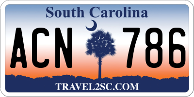 SC license plate ACN786