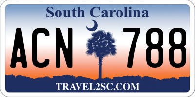 SC license plate ACN788