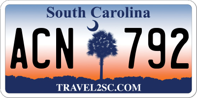 SC license plate ACN792