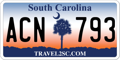 SC license plate ACN793