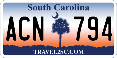 SC license plate ACN794