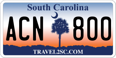 SC license plate ACN800