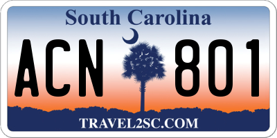 SC license plate ACN801
