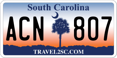 SC license plate ACN807