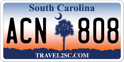 SC license plate ACN808