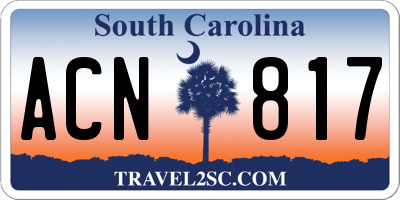 SC license plate ACN817