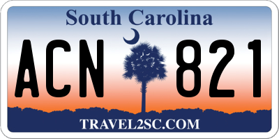 SC license plate ACN821