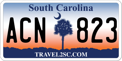SC license plate ACN823