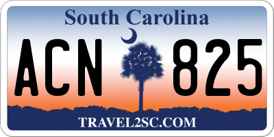 SC license plate ACN825