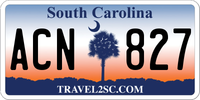 SC license plate ACN827