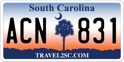 SC license plate ACN831