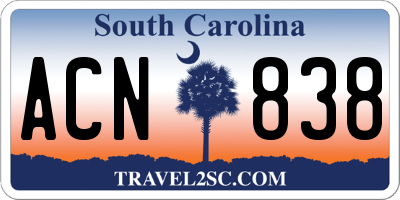 SC license plate ACN838
