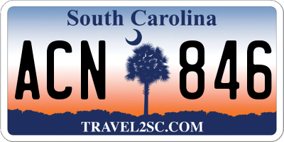 SC license plate ACN846