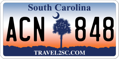 SC license plate ACN848