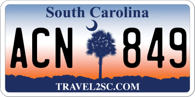 SC license plate ACN849