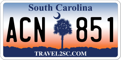 SC license plate ACN851
