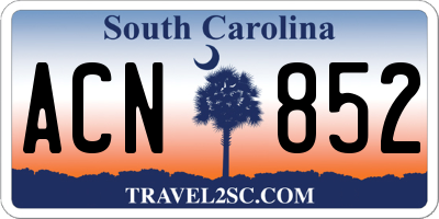 SC license plate ACN852