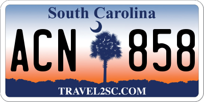 SC license plate ACN858