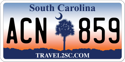 SC license plate ACN859