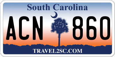 SC license plate ACN860