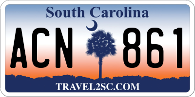 SC license plate ACN861