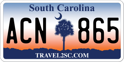 SC license plate ACN865