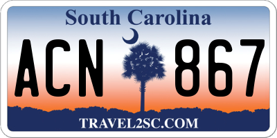 SC license plate ACN867