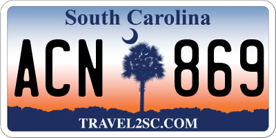 SC license plate ACN869