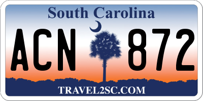 SC license plate ACN872