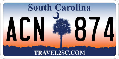 SC license plate ACN874