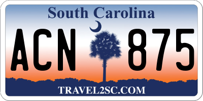 SC license plate ACN875