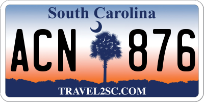 SC license plate ACN876