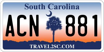 SC license plate ACN881