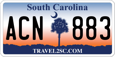 SC license plate ACN883
