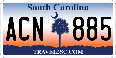 SC license plate ACN885