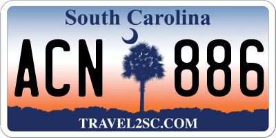 SC license plate ACN886