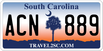 SC license plate ACN889