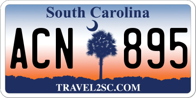 SC license plate ACN895