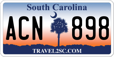 SC license plate ACN898
