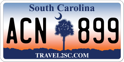 SC license plate ACN899
