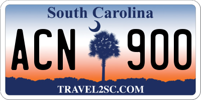 SC license plate ACN900