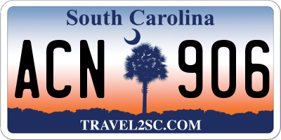SC license plate ACN906