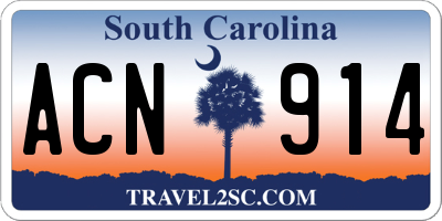 SC license plate ACN914