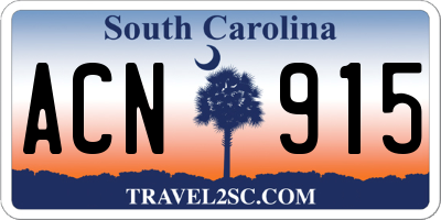 SC license plate ACN915