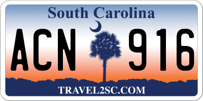 SC license plate ACN916
