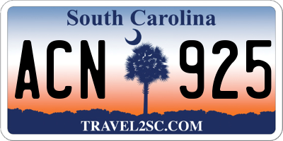 SC license plate ACN925