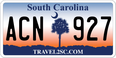 SC license plate ACN927