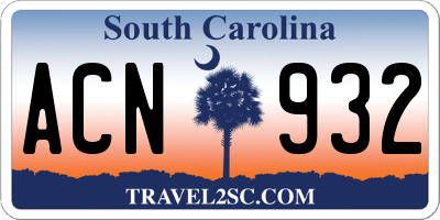 SC license plate ACN932