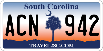 SC license plate ACN942