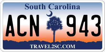 SC license plate ACN943